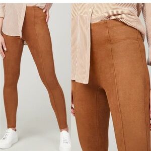 SPANX Brown Suede Leggings